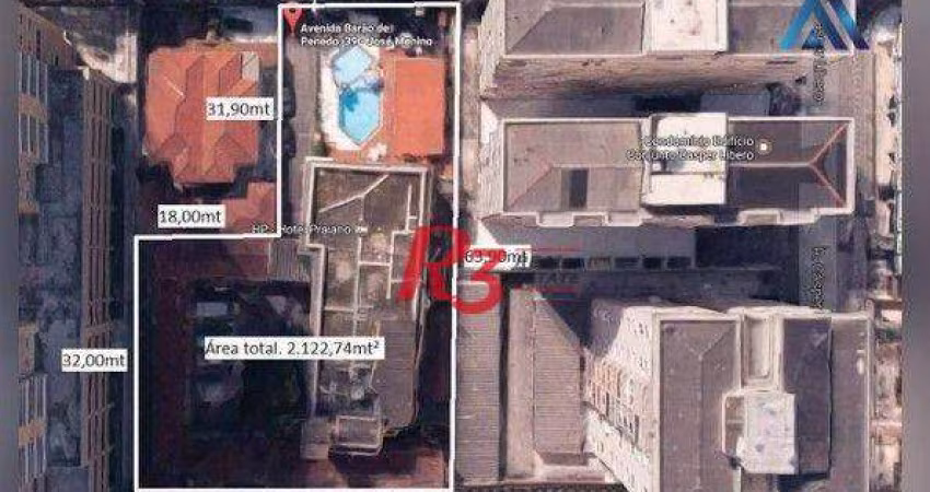 Terreno à venda, 2112 m² por R$ 21.150.000,00 - José Menino - Santos/SP
