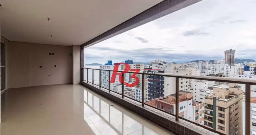 Apartamento com 3 dormitórios à venda, 210 m² - embaré - santos/sp