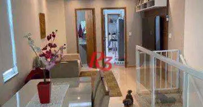 Casa sobreposta com 3 dormitórios à venda, 110 m² - Marapé - Santos/SP