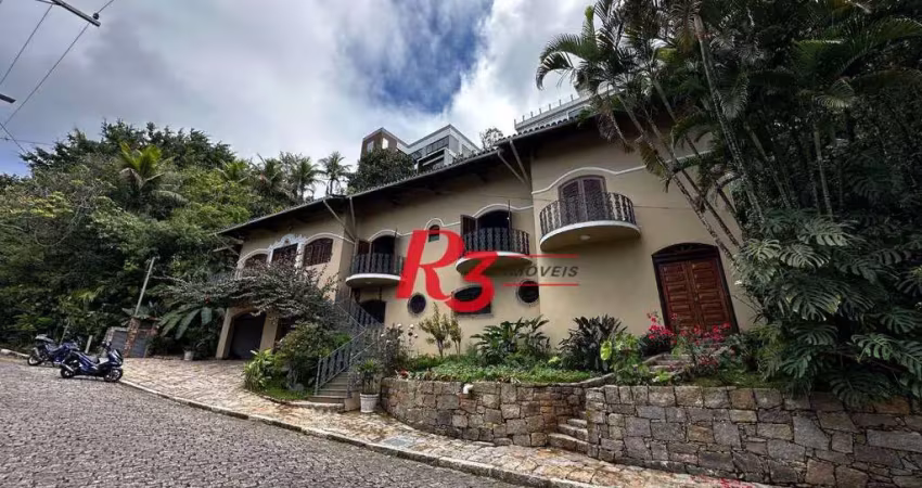 Casa com 6 dormitórios para alugar, 551 m² por r$ 15.000,00/mês - morro santa terezinha - santos/sp