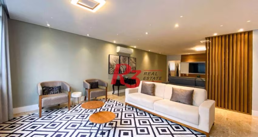 Apartamento com 4 dormitórios à venda, 233 m² por R$ 1.900.000,00 - Embaré - Santos/SP