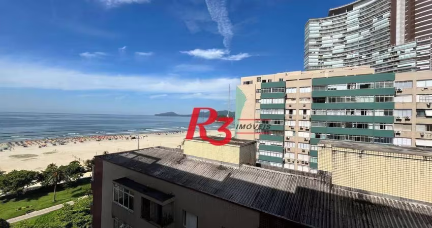 Apartamento com 3 dormitórios à venda, frente praia, 207 m² por R$ 1.020.000 - Pompéia - Santos/SP