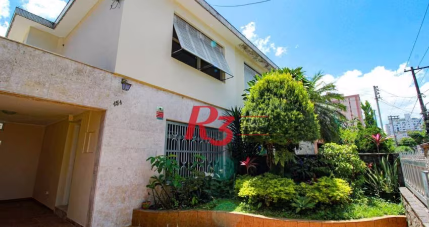 Sobrado para alugar, 224 m² por R$ 7.900,00/mês - Embaré - Santos/SP