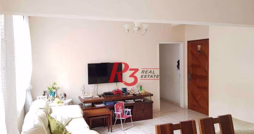 Amplo apartamento no bairro do Itararé, 3 dormitórios sendo 1 suite, dependência de empregada, 1 garagem demarcada, 3 elevador, armários