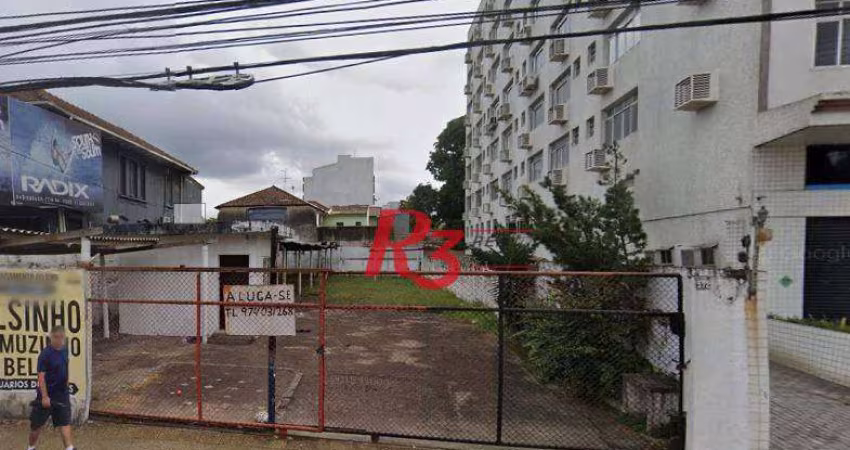 Terreno para alugar, 546 m² por R$ 6.700,00/mês - Encruzilhada - Santos/SP