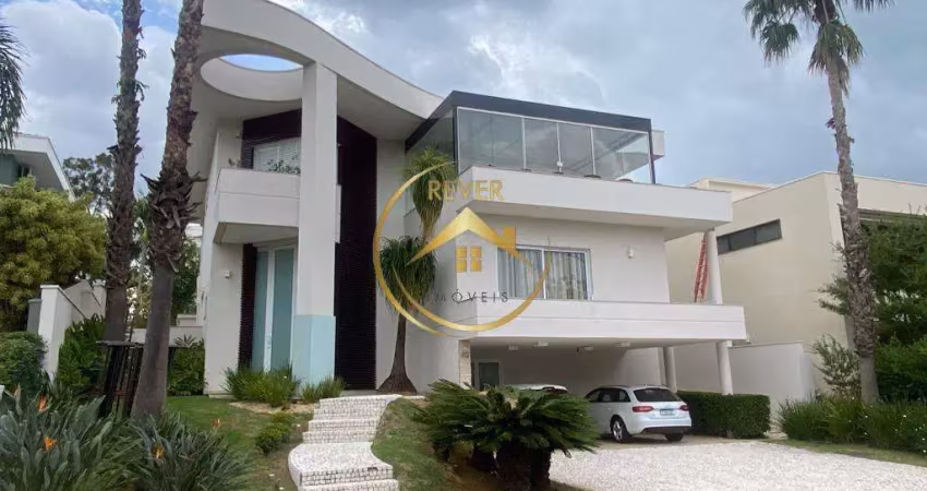 Sobrado à venda em campinas, alphaville dom pedro, com 4 suítes, com 465 m²