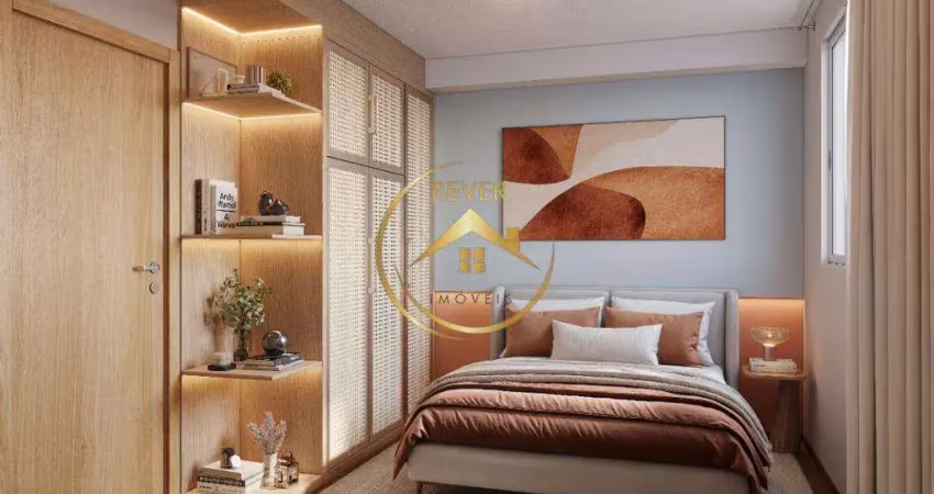 Apartamento à venda em campinas, jardim aires da costa, com 2 quartos, com 45 m², residencial canoas
