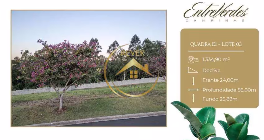 Terreno à venda em campinas, loteamento residencial entre verdes (sousas), com 1334.9 m²