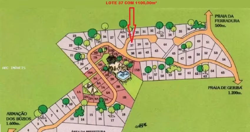 Lote para venda em armação dos búzios, alto de búzios