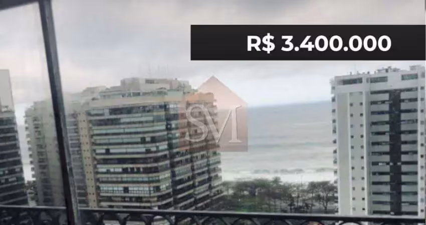 Luxuoso apartamento de 287m² em são conrado com vista para o mar, 3 suítes com closet e 3 vagas de garagem