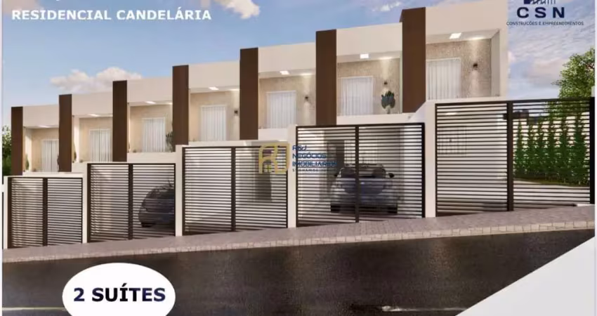 Casa geminada à venda - 2 suítes 1 com varanda - 2 vagas - 130m² - candelária