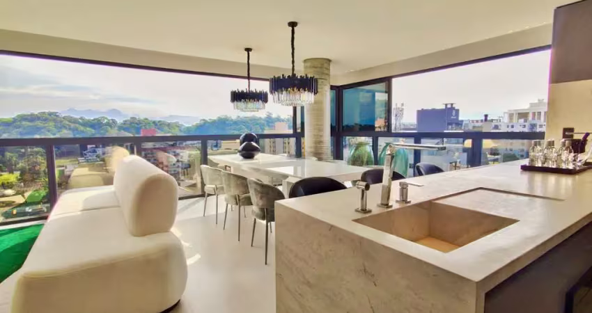 Apartamento novo mobiliado e decorado,  alto padrão à venda  no bairro américa, joinville-sc.  apartamento  com 1 suíte master + 2 suítes,   sala de e