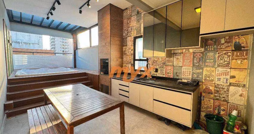Cobertura com 3 dormitórios à venda, 191 m² por R$ 1.800.000,00 - Pompéia - Santos/SP