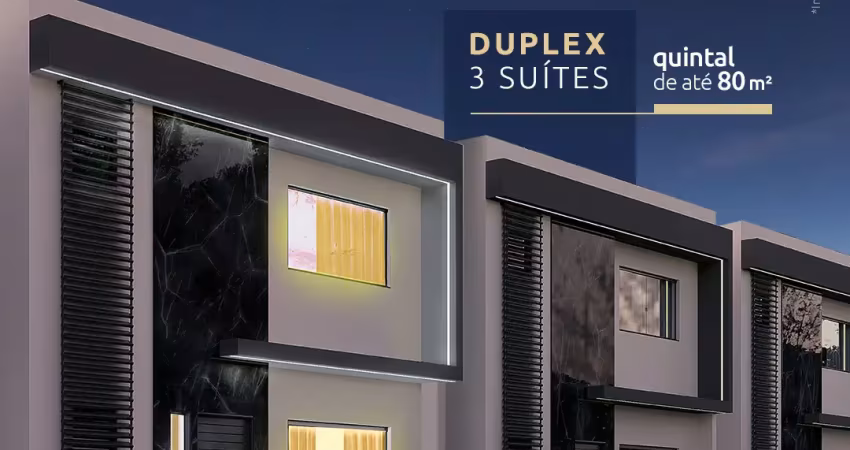 Duplex com 3 suites, pertinho da olivia flores, com lazer completo na área comum
