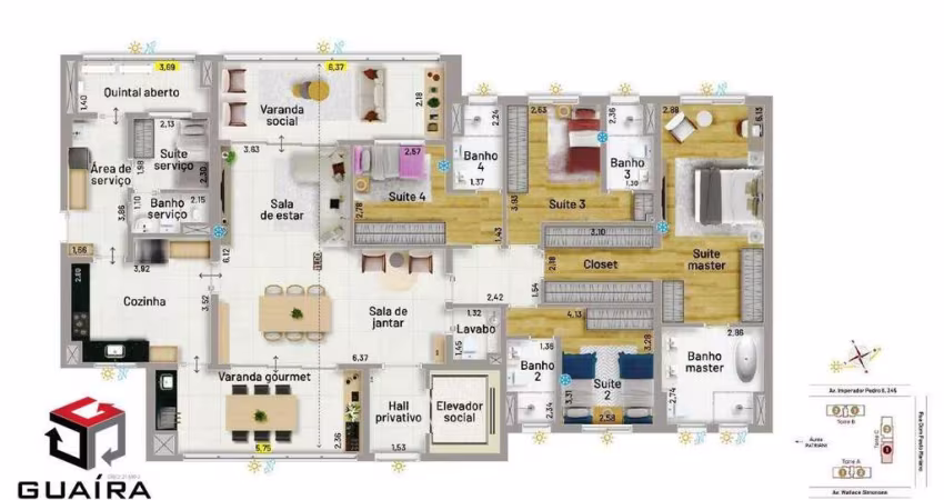 Apartamento à venda 4 quartos 4 suítes 5 vagas Nova Petrópolis - São Bernardo do Campo - SP