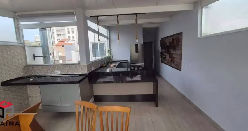 Cobertura locação 1 quarto escritório mobiliado área gourmet vila alice - santo andré - sp