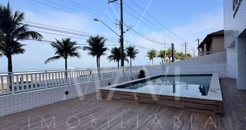 Apartamento 2 dormitórios frente com vista mar em Solemar, Praia Grande/SP