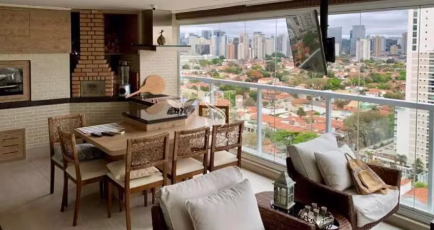 Condomínio domani brooklin - apartamento de 258m2 com 4 quartos, sendo 3 suítes, 4 banheiros, 5 vaga