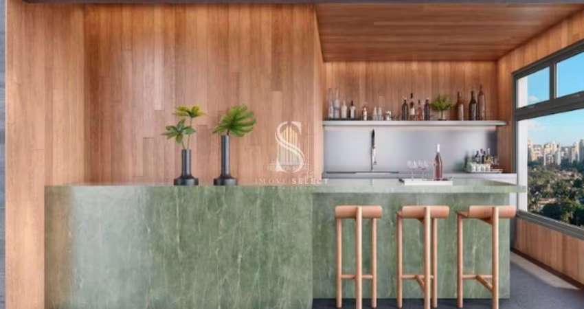 Edifício j329 em itaim bibi - studio nr de 48m² com dormitório, banheiro e sacada.