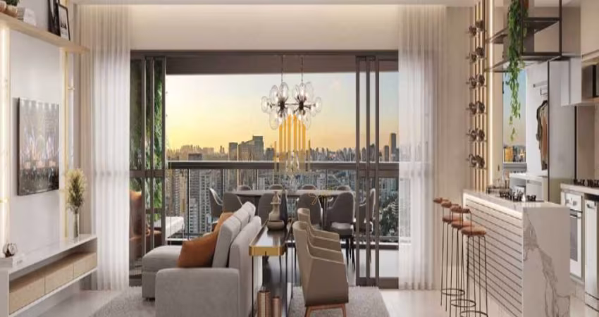 CONDOMINIO LEDGE BROOKLIN- APARTAMENTO DE 31m² COM 1 DORMITÓRIO, 1 BANHEIRO, VARANDA E NÃO POSSUI VA