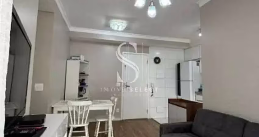 Apartamento de 60m² com dois dormitorios sendo uma suite dois banheiros e uma vaga de garagem cobert