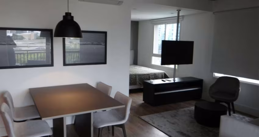 Condominio Geo Berrini na Cidade Monções, Apartamento Mobiliado de 61m² com 1 suíte, 1 vaga.