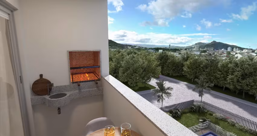 Belíssimo apartamento na planta em biguaçu com sacada e infraestrutura completa