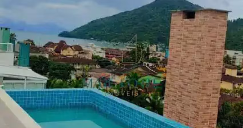 Prédio novo com varanda gourmet e piscina com borda infinita com vista para o mar