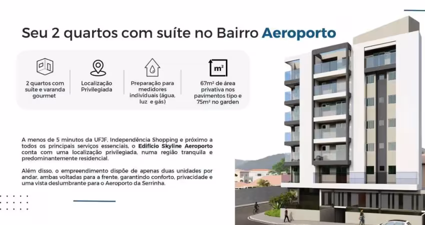 Apartamento 2/4 novo com varanda no bairro aeroporto