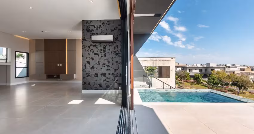 Casa sobrado com elevador e piscina à venda no condomínio alphaville dom pedro 2, em campinas