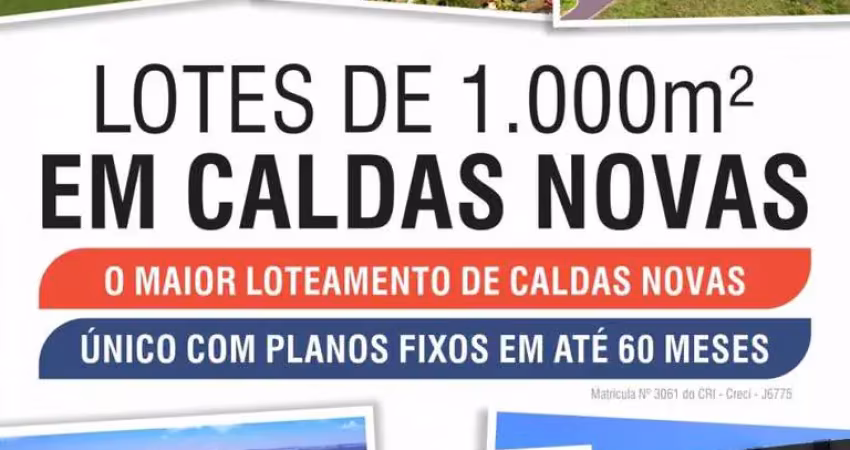Lotes parcelados lagoa golden park com 1.000 metros