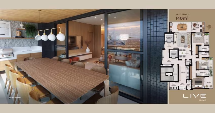Live Almaa 140m² com 3 suites em plena  Conselheiro Furtado - 2 vagas de garagem