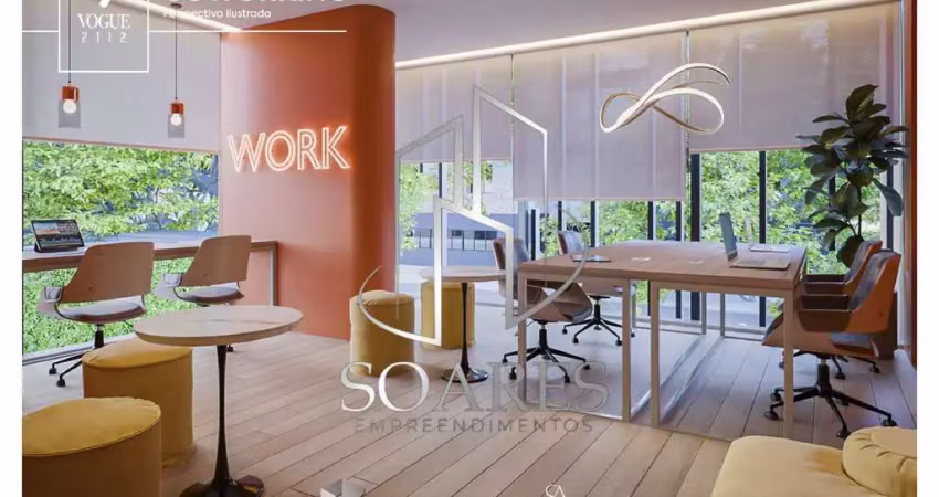 Vogue 2112 – lazer completo com rooftop, pub, coworking e brinquedoteca