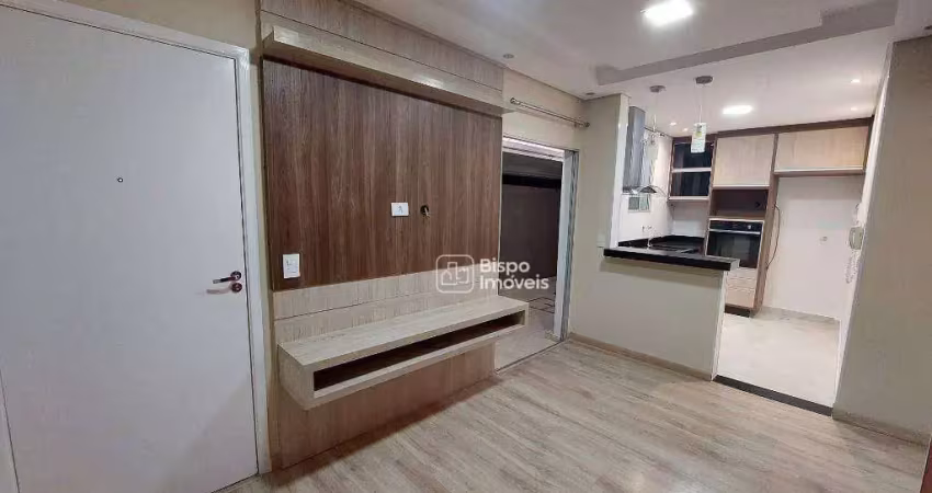 Apartamento com 2 dormitórios para alugar, 50 m² - jardim recanto - americana/sp