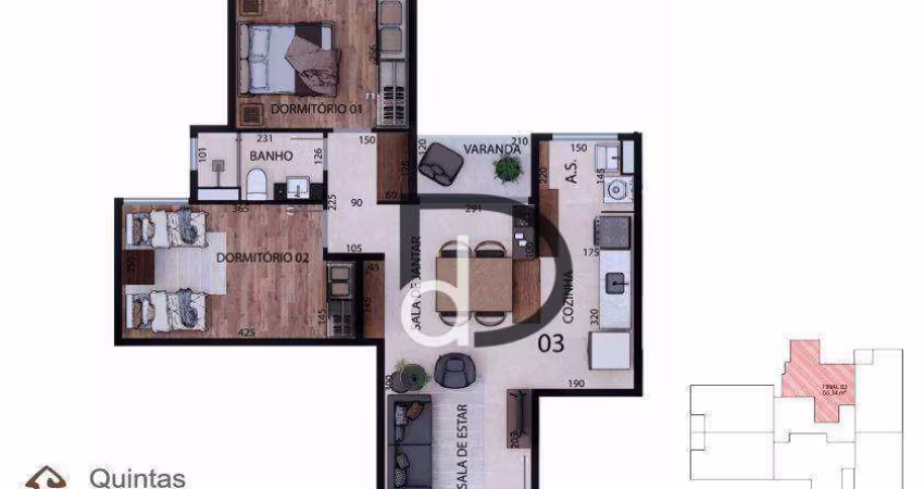 Apartamento com 2 dormitórios à venda, 55 m² por R$ 301.240,77 - Residencial Nova Era - Valinhos/SP