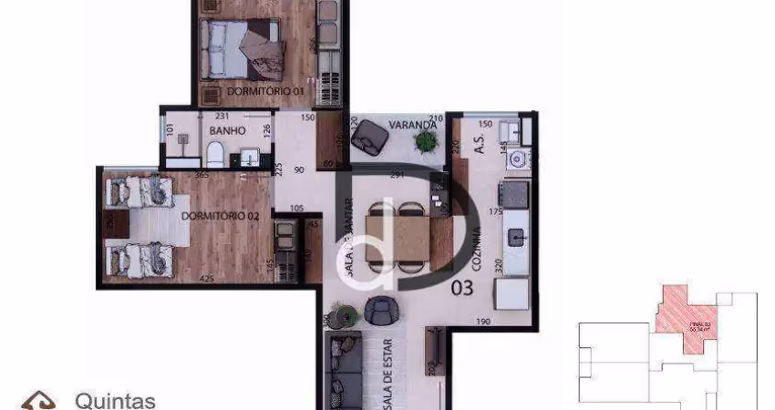 Apartamento com 2 quartos à venda, 55 m² por R$ 319.524 - Residencial Nova Era - Valinhos/SP