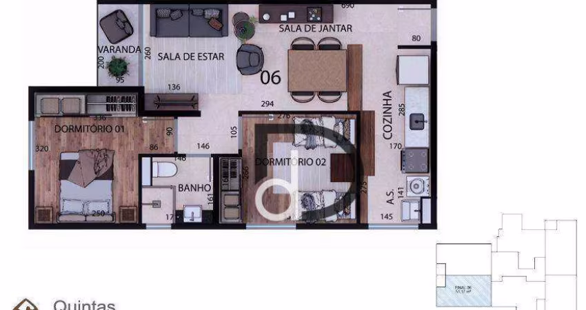 Apartamento com 2 quartos à venda, 51 m² por R$ 289.654 - Residencial Nova Era - Valinhos/SP
