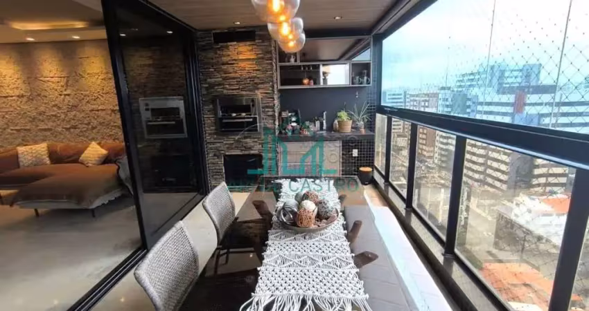 Apartamento perfeito 4 quartos, escritorio, 161m² com varanda gourmet com vista mar da praia de jatiuca - maceió alagoas.
