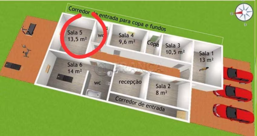 SALA COMERCIAL PARA ÁREA DE SAÚDE/EDUCAÇÃO - JARDIM DIDINHA - JACAREÍ