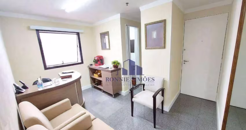 Sala comercial mobiliado para alugar e vender, 40 m², ed. torres do ibirapuera, avenida iraí, 79, 3 salas, 1 vaga, próximo ao metrô