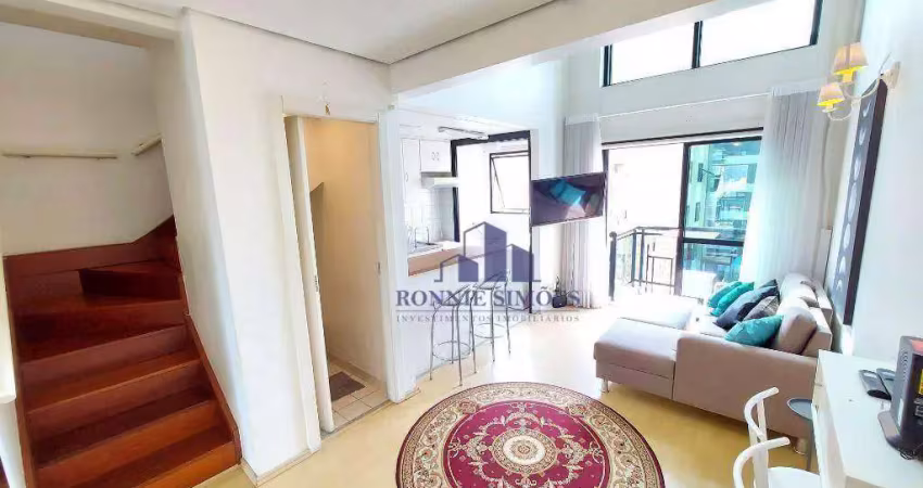 APARTAMENTO DUPLEX MOBILIADO À VENDA EM MOEMA, 44 M², ED. INTERNATIONAL DUPLEX RESIDENCE, AV. IBIJAÚ, 355, 1 DORMITÓRIO, 1 SUÍTE, 1 VAGA