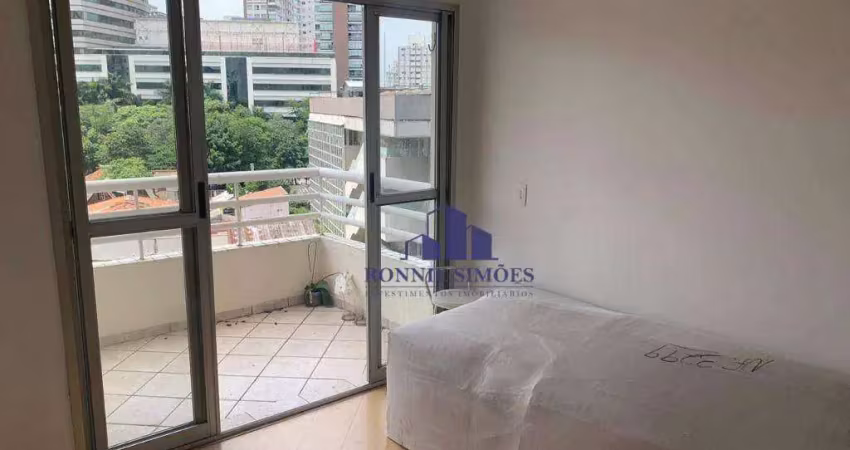 APARTAMENTO PARA ALUGAR, 45 M², VILA OLIMPIA, COND. SOLAR ITAIM, R. FIANDEIRAS, 1 DORMITÓRIO, 1 SALA, VARANDA, COZINHA, 1 BANHEIRO, 1 VAGA
