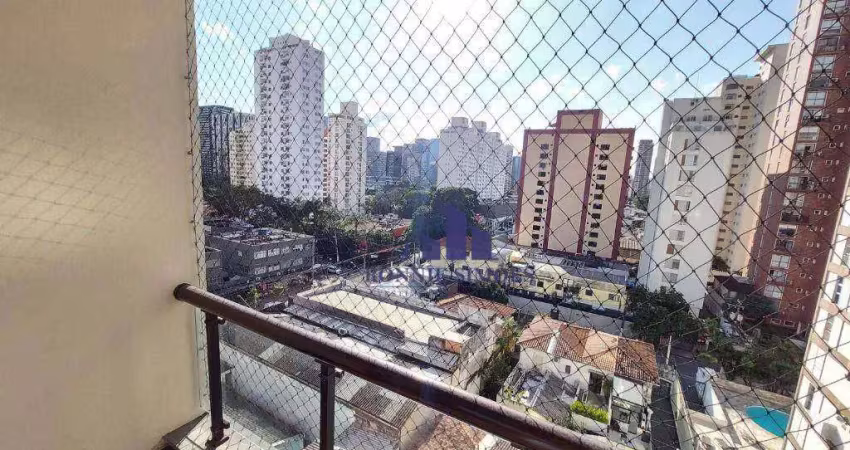 APARTAMENTO COM VARANDA PARA ALUGAR, 37 M², VILA OLÍMPIA, ED. NEW PORT, R. SANTA JUSTINA, 1 DORMITÓRIO, SALA, 1 WC, 1 VAGA, PRÓXIMO AO PARQUE