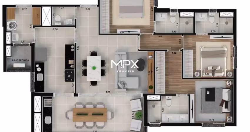 Apartamento com 3 quartos à venda no Nova América, Piracicaba 