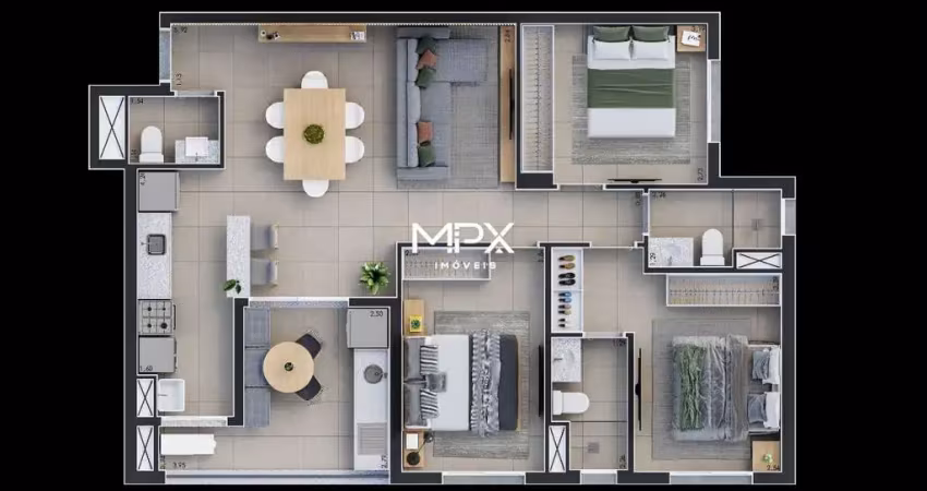 Apartamento com 3 quartos à venda no Nova América, Piracicaba 