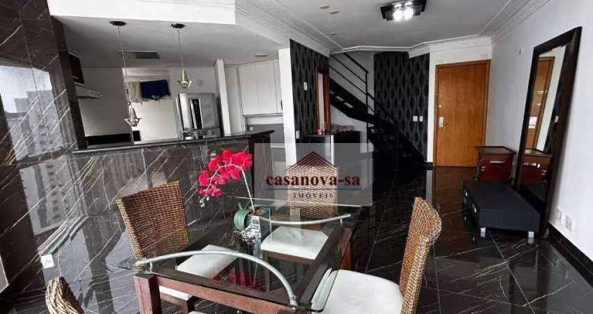 Cobertura com 1 dormitório para alugar, 132 m² por r$ 7.711,00/mês - jardim - santo andré/sp