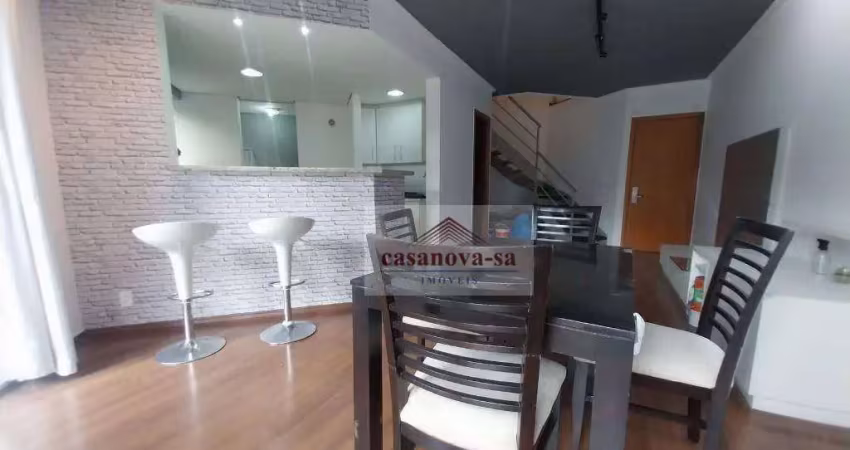 Apartamento Duplex com 1 dormitório para alugar, 92 m² por R$ 4.679,00/mês - Jardim - Santo André/SP