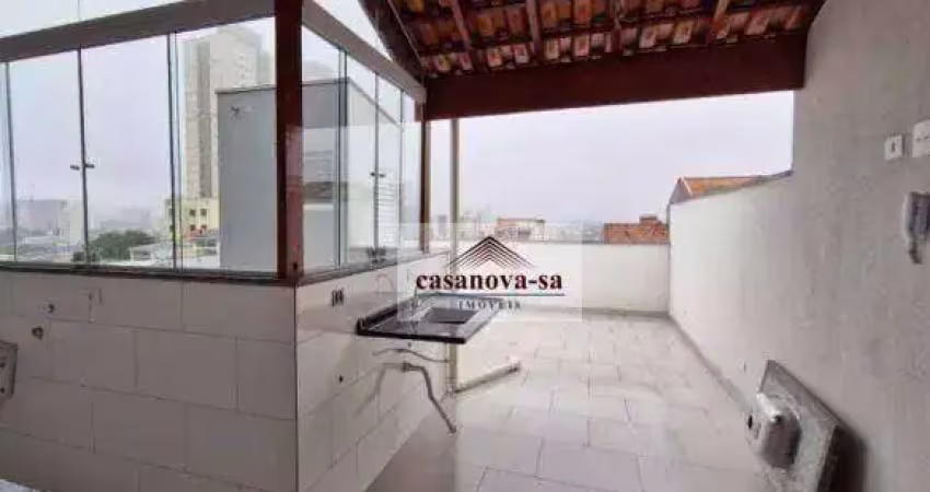 Cobertura com 2 dormitórios para alugar, 90 m² por r$ 2.220,00/mês - vila humaitá - santo andré/sp
