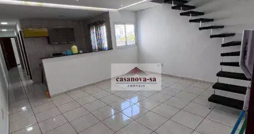 Cobertura com 3 dormitórios à venda, 121 m² por r$ 550.000,00 - vila pires - santo andré/sp
