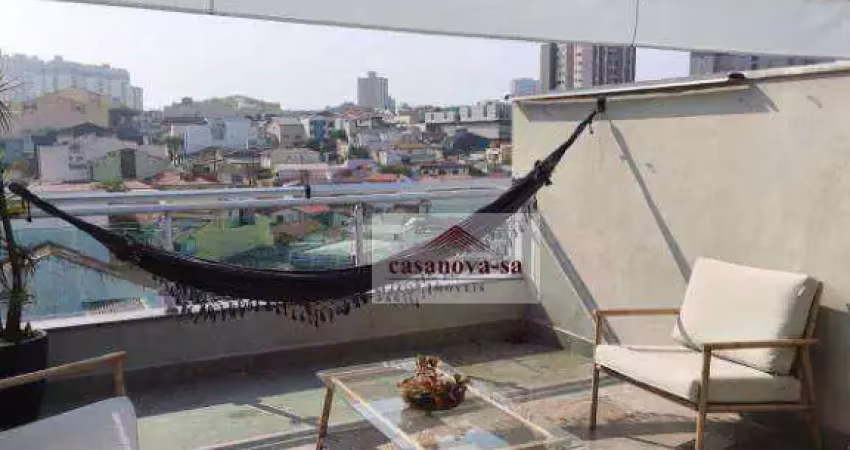 Cobertura com 2 dormitórios para alugar, 104 m² por r$ 4.415,00/mês - santa maria - santo andré/sp
